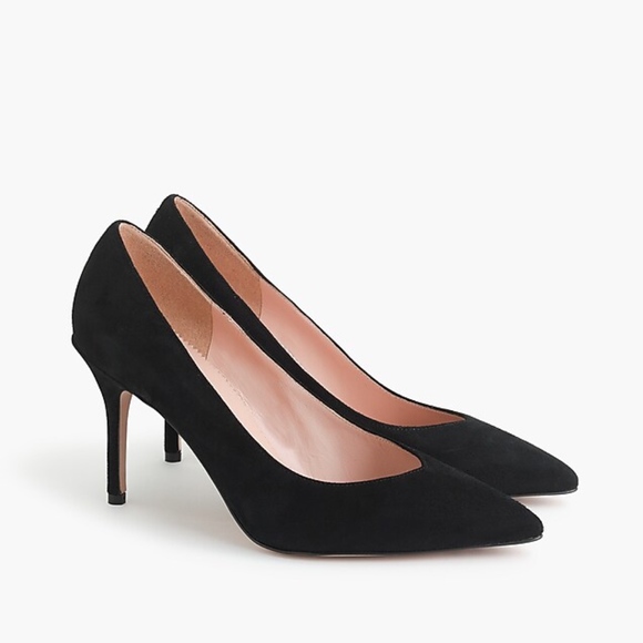 J. Crew Shoes - New JCREW Size 8.5 Black Suede V-Cut Pumps Heels